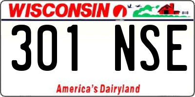 WI license plate 301NSE