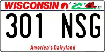 WI license plate 301NSG