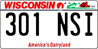 WI license plate 301NSI