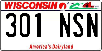 WI license plate 301NSN