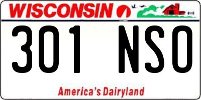 WI license plate 301NSO