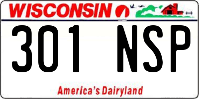 WI license plate 301NSP