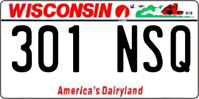 WI license plate 301NSQ