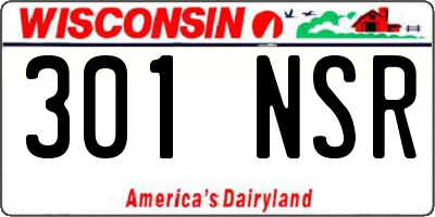 WI license plate 301NSR