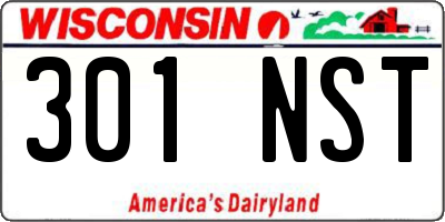 WI license plate 301NST