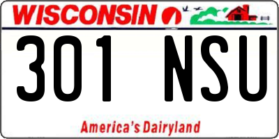 WI license plate 301NSU