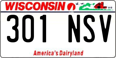 WI license plate 301NSV
