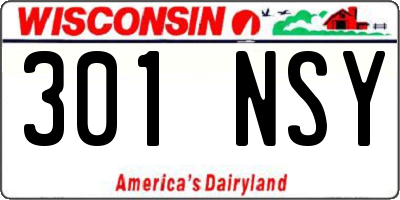 WI license plate 301NSY