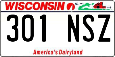 WI license plate 301NSZ