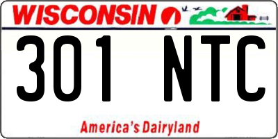 WI license plate 301NTC