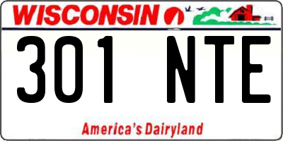 WI license plate 301NTE