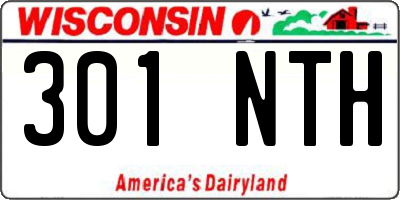 WI license plate 301NTH