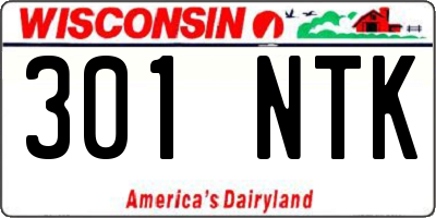 WI license plate 301NTK