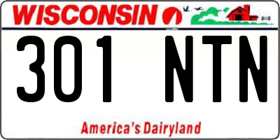 WI license plate 301NTN
