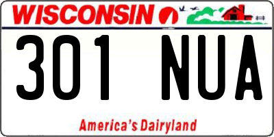 WI license plate 301NUA
