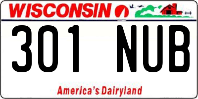 WI license plate 301NUB