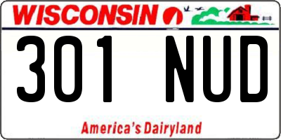 WI license plate 301NUD