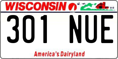 WI license plate 301NUE
