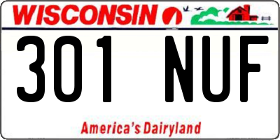 WI license plate 301NUF