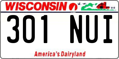 WI license plate 301NUI