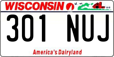 WI license plate 301NUJ