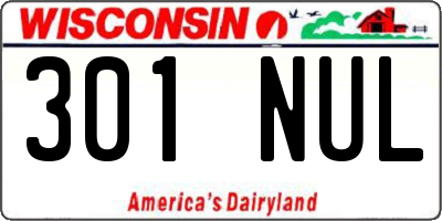 WI license plate 301NUL