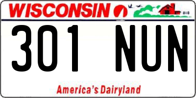 WI license plate 301NUN