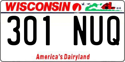 WI license plate 301NUQ