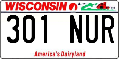 WI license plate 301NUR