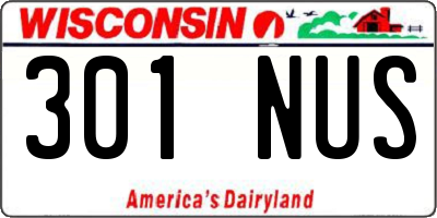 WI license plate 301NUS