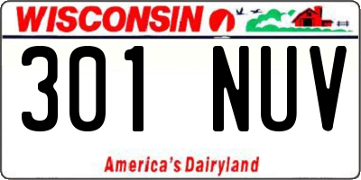WI license plate 301NUV