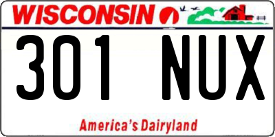WI license plate 301NUX