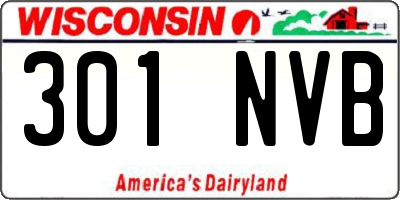 WI license plate 301NVB