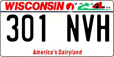 WI license plate 301NVH