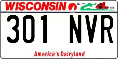 WI license plate 301NVR