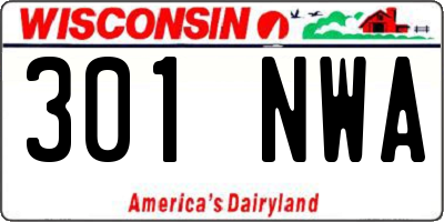 WI license plate 301NWA