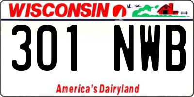 WI license plate 301NWB