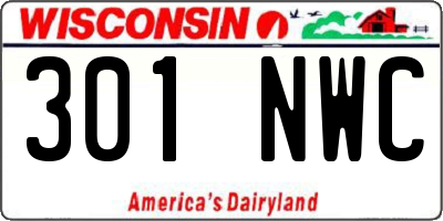 WI license plate 301NWC