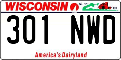 WI license plate 301NWD