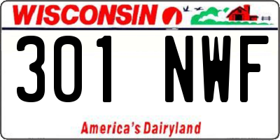 WI license plate 301NWF