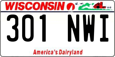 WI license plate 301NWI