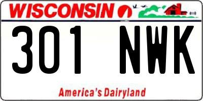 WI license plate 301NWK