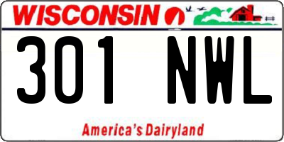 WI license plate 301NWL