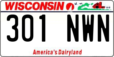 WI license plate 301NWN