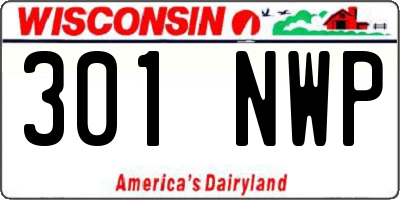 WI license plate 301NWP