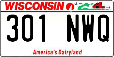 WI license plate 301NWQ