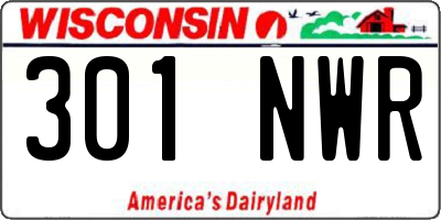WI license plate 301NWR