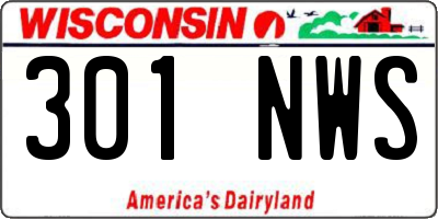 WI license plate 301NWS