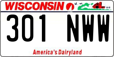 WI license plate 301NWW
