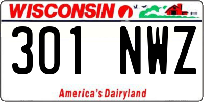 WI license plate 301NWZ